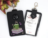 Books and Coffee Vertical Alarm Badge ID Card Holder