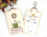 Books and Coffee Vertical Alarm Badge ID Card Holder