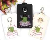 Books and Coffee Vertical Alarm Badge ID Card Holder