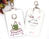 Books and Coffee Vertical Alarm Badge ID Card Holder