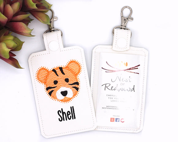 Personalized Tiger Vertical Badge Holder