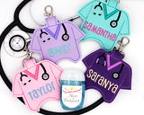 Personalized Scrub top Hand Sanitizer Holder