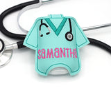 Personalized Scrub top Hand Sanitizer Holder